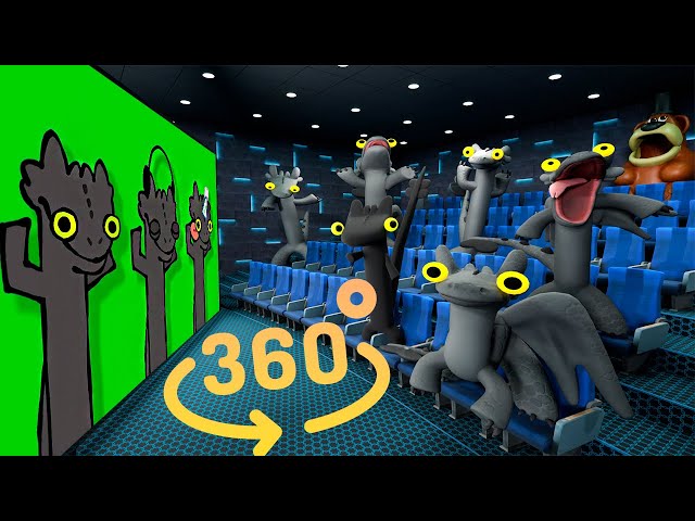 Toothless Dragon 360° - CINEMA HALL | Toothless react to Dancing meme | VR/360° Experience