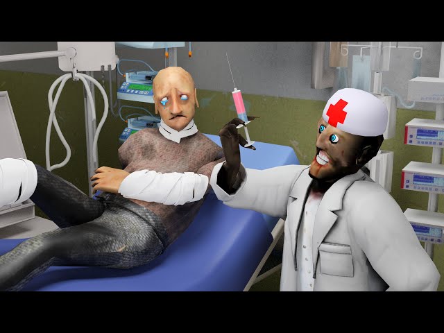 Granny Doctor vs Grandpa Pacient funny real life animation