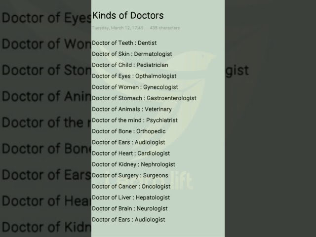 Kind of doctor 😱 || list of specialist doctor 👈🤔 ||kind of specialist doctor 😑🧖