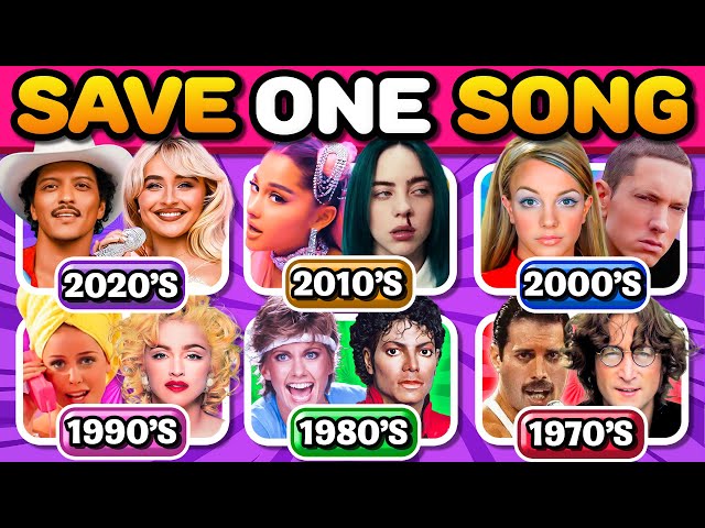 SAVE ONE SONG🎵6 Songs Per Decade 🎶✨ | Music Quiz Challenge