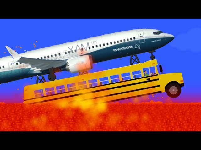 Giant Plane VS Lava!! Algodoo Extreme Destruction!