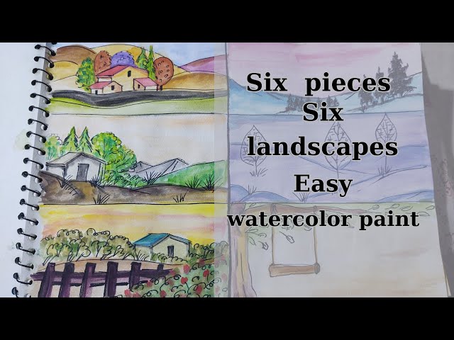 Landscape painting | how to draw easy scenery drawing | how to paint watercolor | easy scenery