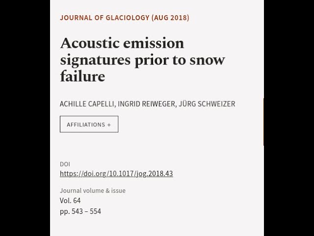 Acoustic emission signatures prior to snow failure | RTCL.TV