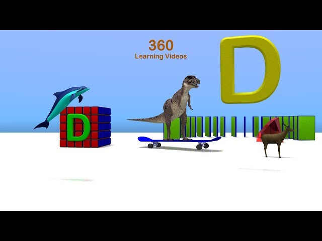 Learn Letter D - 360° 3D Animated VR Kids Video