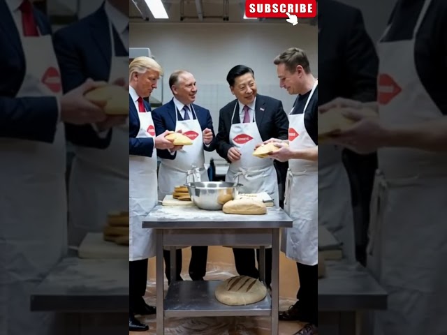 Trump, Putin, Xi Jimping and Elon Musk are making bread #ai #technology  #putin #trump #shorts