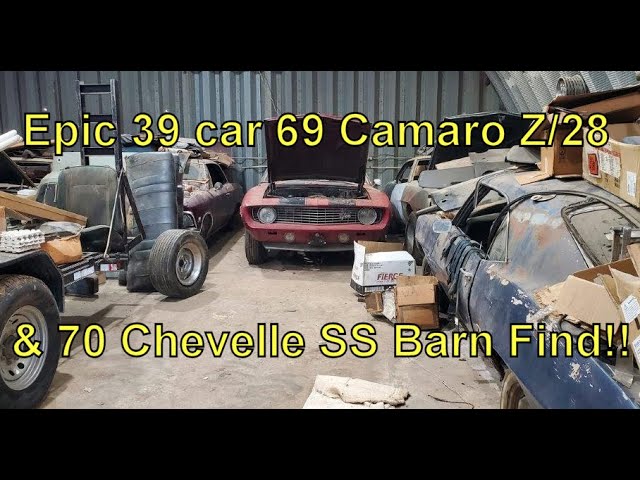 Epic 39 Car Barn Find with ONLY 68 & 69 Camaros SS & Z/28 and 70 Chevelle SS 396 & 454 Cars & Parts