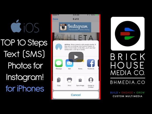 How Save a Text photo for Instagram posts - iPhone iOS Tutorial by Brick House Media Co