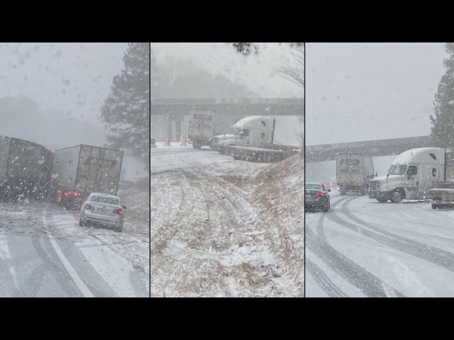 First responders speak after snowstorm causes crashes involving 50 cars on I-40 at Alamance/Orange C