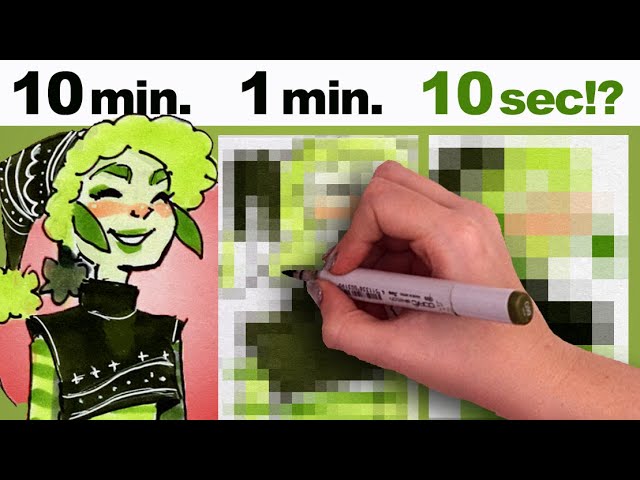 GAH! TOO FAST! | 10 Minute, 1 minute, 10 Second Challenge + More | Copic Markers in Sketchbook