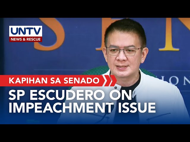 Senate Pres. Francis Escudero gives updates on impeachment bid vs. VP Sara Duterte, other matters