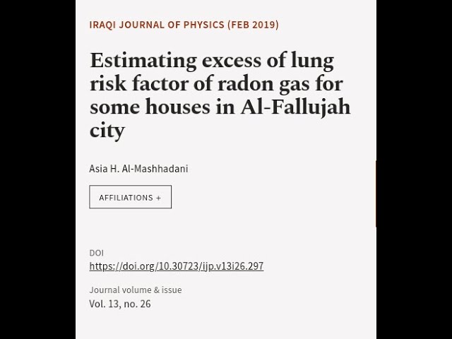 Estimating excess of lung risk factor of radon gas for some houses in Al-Fallujah city | RTCL.TV