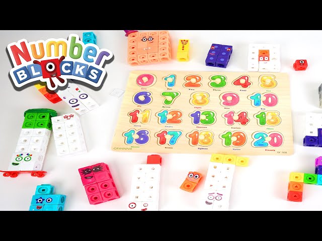 Identify Numberblocks to Find the Missing 21 Number Puzzle Pieces!  Learn with Toys!