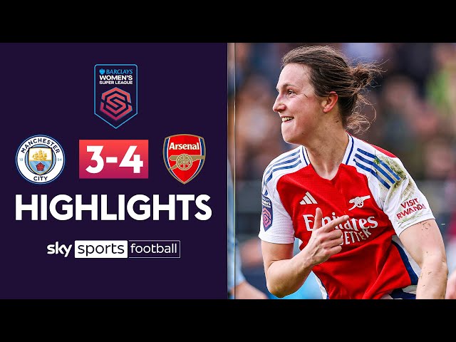 Arsenal beat Man City in THRILLER to go second! | Manchester City 3-4 Arsenal | WSL