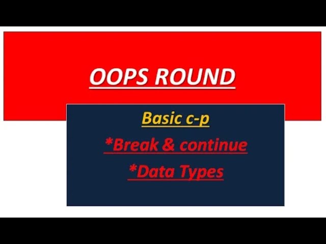 Data Types & Break ,Continue JAVA OPPs Round Basic C_ P part 1 || FUMIGATION Malayalam