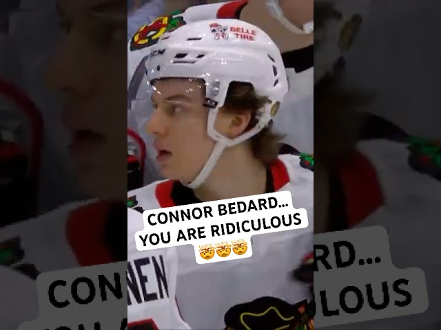 Connor Bedard Insane Goal from Impossible Angle 🤯 #connorbedard #blackhawks #nhl #hockey #chicago