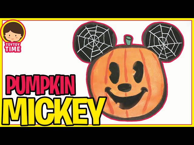 Best How to Draw Video for Kids Learn Colors Shapes Drawing Mickey Mouse Pumpkin Head Halloween