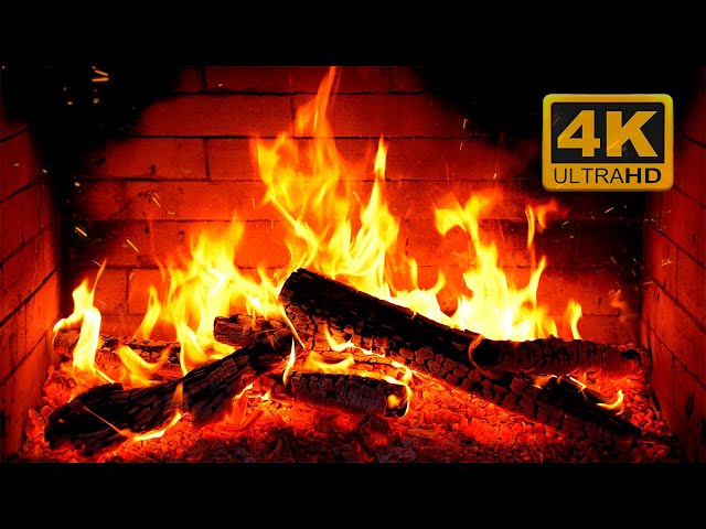 🔥 Fireplace 4K UHD! Fireplace with Crackling Fire Sounds. Fireplace Burning for Home