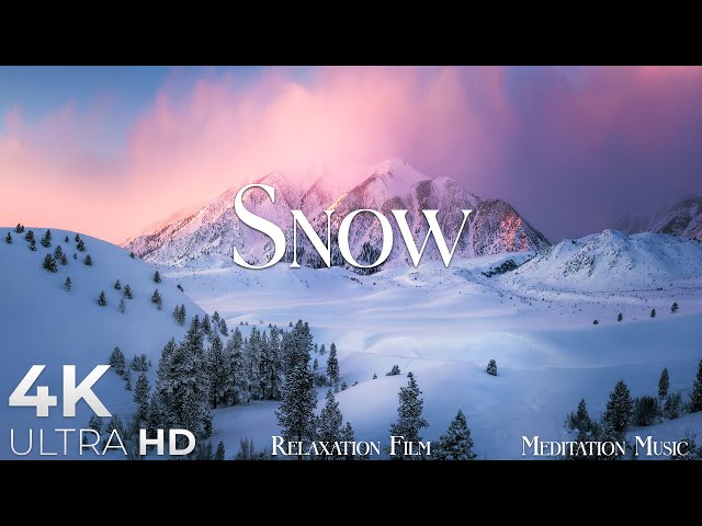 SNOW • Winter Relaxation Film 4K - Peaceful Relaxing Music - Nature 4k Video UltraHD