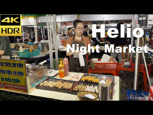 4K HDR | Helio Night Market Street Food Walking Tours | Da nang Vietnam 2023 - With Captions