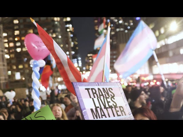 Trans protest erupts outside of NYU hospital over Trump’s executive orders