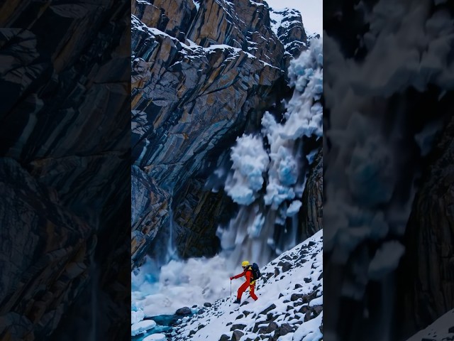 Hiker nearly dodges Avalanche #avalanche #hiking #closecall