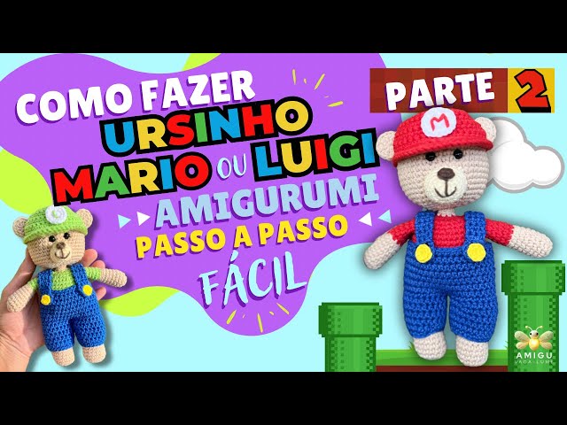 Como Fazer a Fantasia do Mario/Luigi para o Ursinho Amigurumi - Passo a Passo Fácil