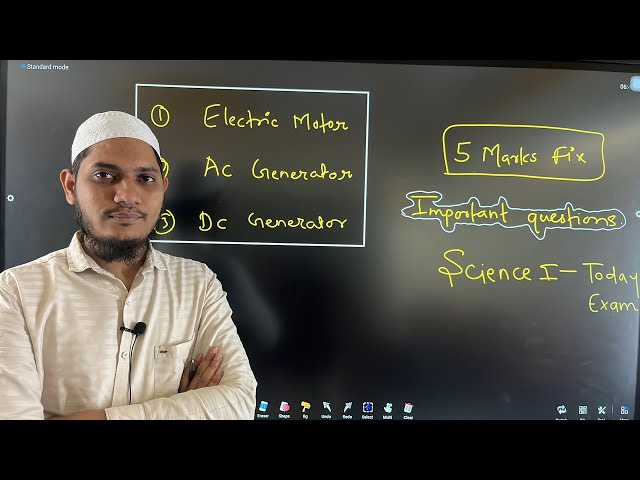 5 Marks IMP Questions || science 1st || AC Generator, DC Generator and DC Motor || Maharashtra Board