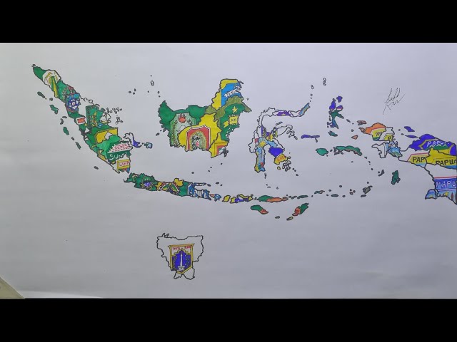 Drawing Indonesia province flag map | Menggambar peta bendera provinsi Indonesia