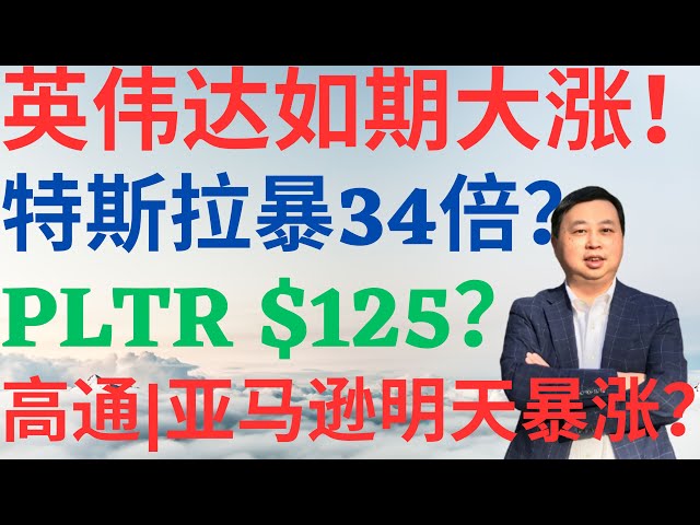 美股960|美股如何走势?PLTR能涨到125?特斯拉爆拉34倍?高通财报后能买吗?亚马逊明天暴涨吗?英伟达如预期大涨! #pltr #tsla #qcom #amzn #nvda #美股分析