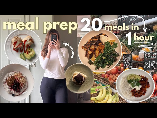 meal prep 20 MEALS IN 1 HOUR ⭐️🌱 high protein and healthy