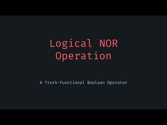 Logical NOR Operation