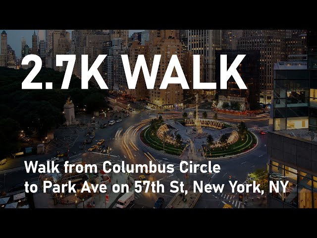 [2.7K] Walk from Columbus Circle to Park Ave on 57th St New York City - Let's Go Walking Tour