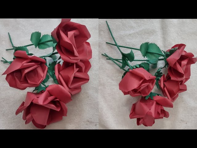 How to make paper rose || paper craft || 🌹