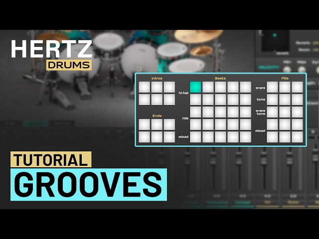 Hertz Drums Tutorials - Midi Drum Grooves section, main features and workflow