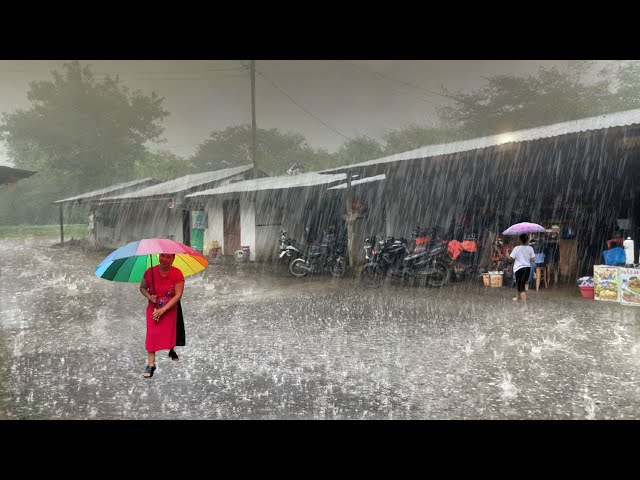 Super Big Thunder Strong Wind Storm Water overflowed in the scary | Rain Sound For sleep