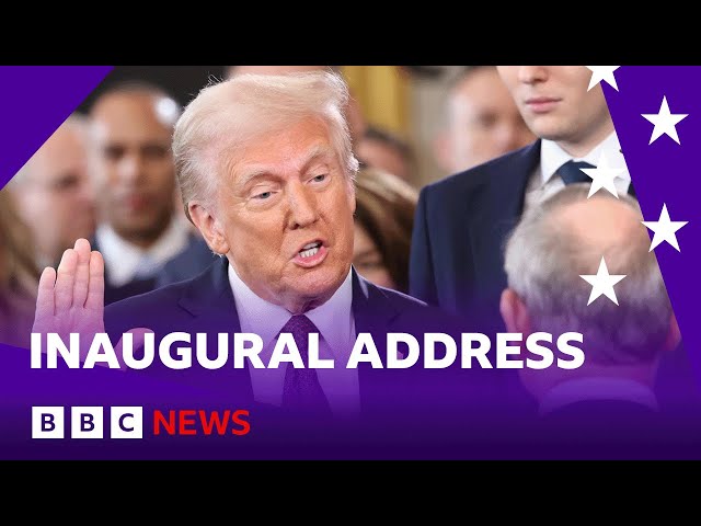 Donald Trump sworn in as 47th president of the United States and makes inaugural speech | BBC News