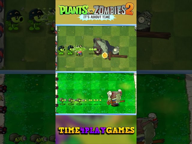 PVZ 1 vs PVZ 2 - Gatling Peashooter vs Gargantuar Zombie - Plants vs Zombies 2 #shorts #pvz