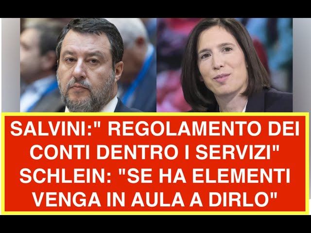 SALVINI:" REGOLAMENTO DEI CONTI DENTRO I SERVIZI" SCHLEIN: "SE HA ELEMENTI VENGA IN AULA A DIRLO"