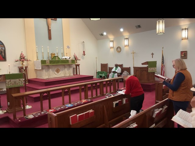 All Saints congregation singing Hymn 327: The Lord is come! On Syrian Soil (JORDAN); Su Feb 9 2025