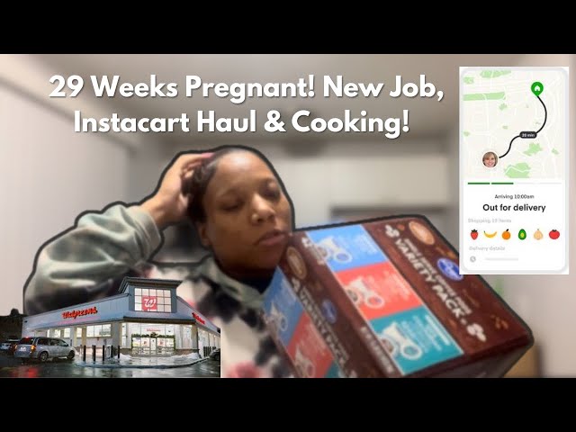 “29 Weeks Pregnant & Back to Work! Instacart Haul + Easy Meals!”