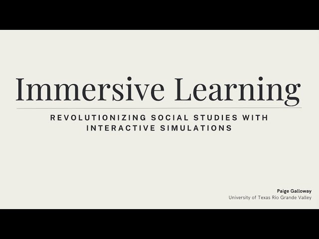 Immersive Learning: Revolutionizing Social Studies with Interactive Simulations