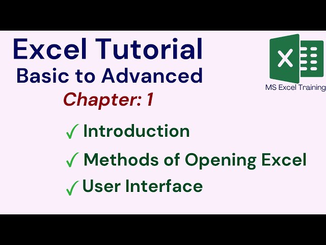 Microsoft Excel Tutorial (Chapter 1)