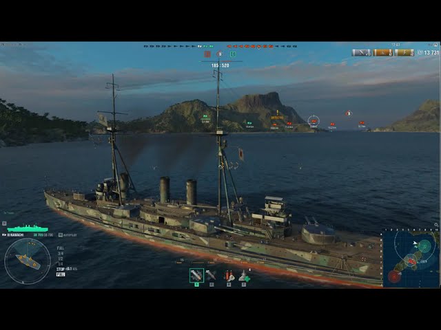 Last Ship Standing until Sunk by BB | World of Warship KAWACHI