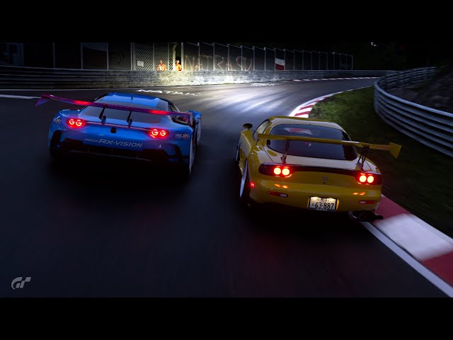 [PS5] GT7 Nürburgring RE Amemiya FD3S RX-7 VS Mazda RX-Vision GT3 Concept (v1.55)