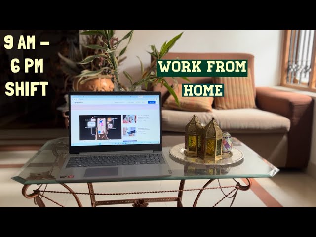 Work from Home Vlog - on a rainy day ☔️🌧️ | 9 AM to 6 PM shift | Silent Vlog | WFH Setup