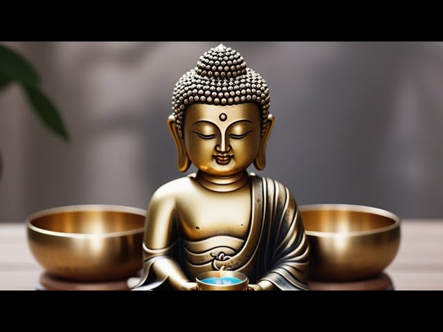 15-Minute Meditation and Sleep Sounds: Buddha Meditating in a Zen Garden with Sound of Singing Bowls