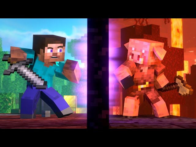 PLAYER VS PIGLIN - Alex and Steve Life (Minecraft Animation)