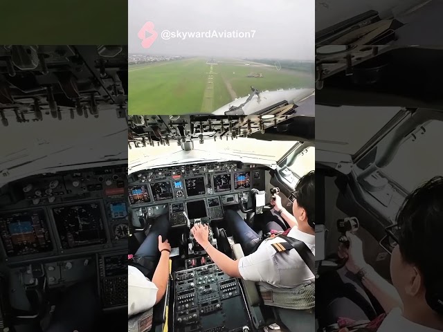 B738 Landing in Low Visibility | Amazing Piloting Skills ✈️🌫️ #aviation  #automobile #landing