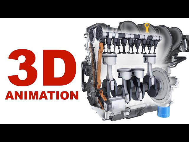 Engine: structure and name of parts / Gradual engine disassembly in 3D animation