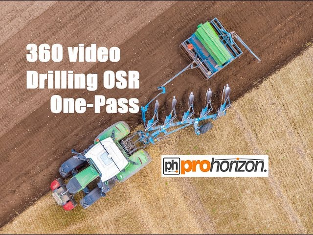 VR 360 Video - Drilling OSR with One-Pass - Köckerling Minimat press drill Amazone seed hopper